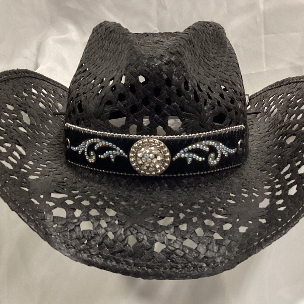 Bullhide Run A Muck Women's Straw Cowgirl Hat Black Size XL (Previously Owned)